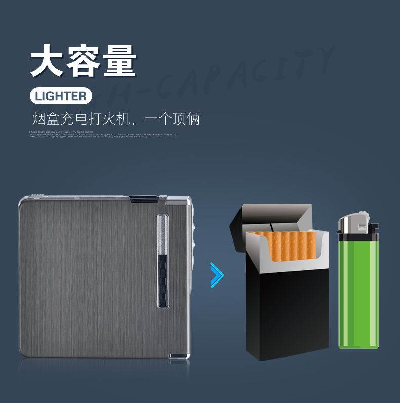 Hộp đựng thuốc lá tự động 20 que thuốc lá bật lửa USB sạc nhẹ hơn thuốc lá điện tử nhẹ hơn - Bật lửa bật lửa khò