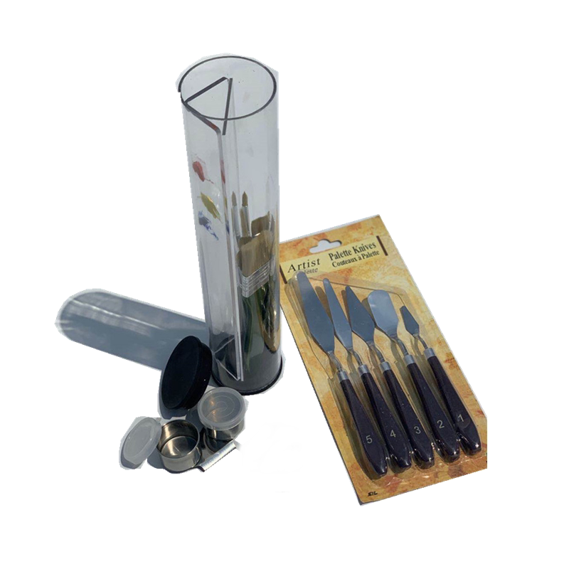 Acrylic brush pen holder Color palette companion Pigment storage Portable sketching pen Scraper tube storage Sealed easel