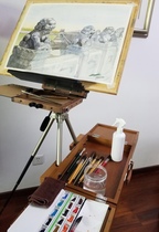 Solid wood palette box oil painting acrylic watercolor gouache palette