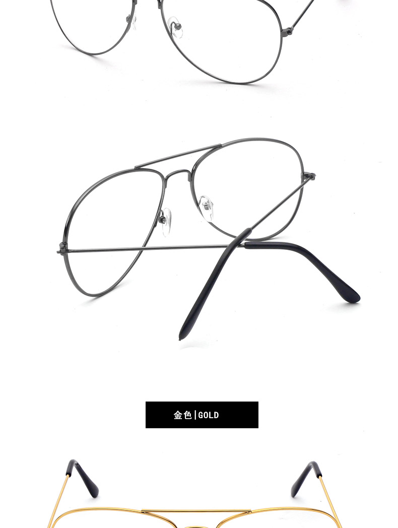 Nhà máy trực tiếp xu hướng retro khung hợp kim đầy đủ kính unisex màng phẳng nhựa gương đeo lens