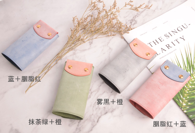 Túi da handmade túi sương mù lau sáp túi da khóa lưu trữ mini đơn giản dung lượng lớn túi khóa đồng - Trường hợp chính ví nữ đẹp 