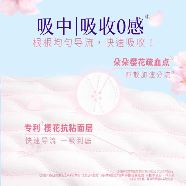 Jieting Sakura skin-feeling 0-sense absorbent cotton soft and non-sense ຜ້າອະນາໄມປະສົມປະສານລະຫວ່າງກາງເວັນແລະກາງຄືນຂອງແທ້ຈິງຮ້ານ flagship A