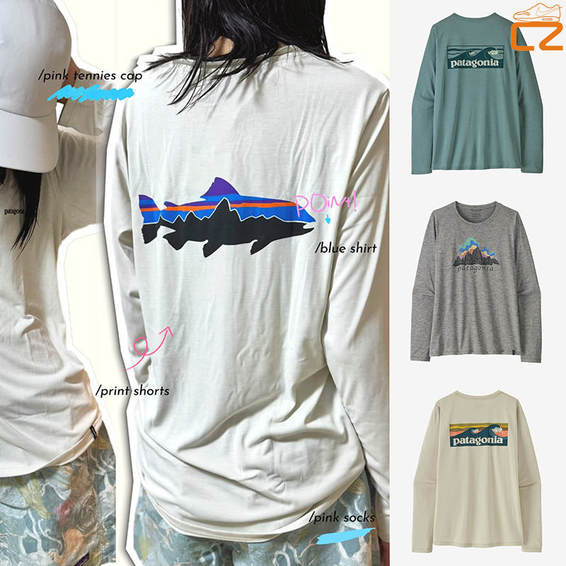 Patagonia 26 New Model Patagonia Cool Daily Graphic C1 Quick-Drying Women's Long-Sleeved T-Shirt