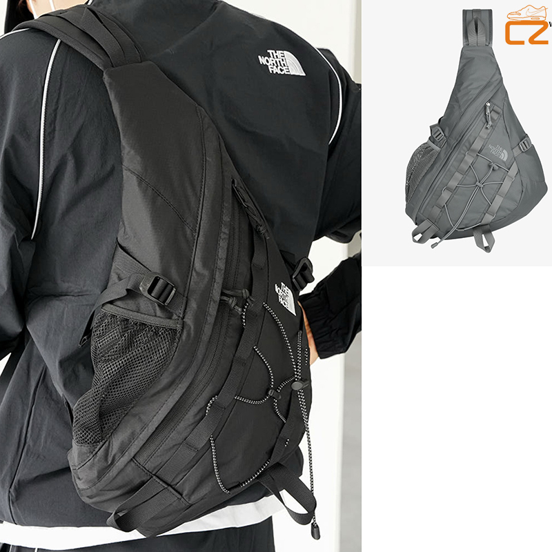 The North Face Black Messenger Bag for Commuting, Cycling, Computer, and Magazine Storage, Crossbody Shoulder Waist Bag