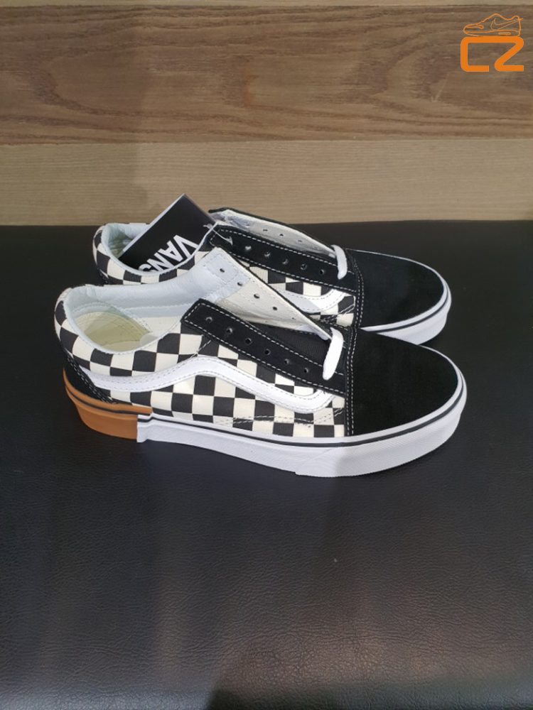 Trồng giày thể thao vans os kẻ sọc đen trắng cổ điển nối cao su thô dưới đáy mùa hè nam và nữ giày vải thấp giày the thao nữ sneaker
