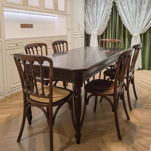 Американский стиль кантри Наполеон 𪨧 стул обеденный стул из массива дерева домашний стул со спинкой из ясеня, отель, столовая, кафе, бамбуковый стул