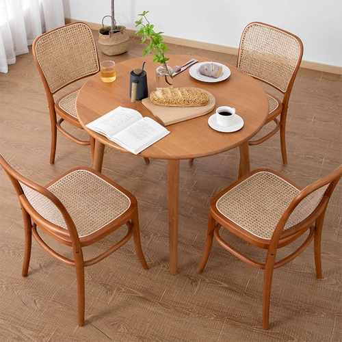 Стул из ротанга, скандинавский свет, роскошь и простой, средневековый обеденный стул из ротанга, удобный и ретро, художник использует кофе для создания стула для чайной комнаты