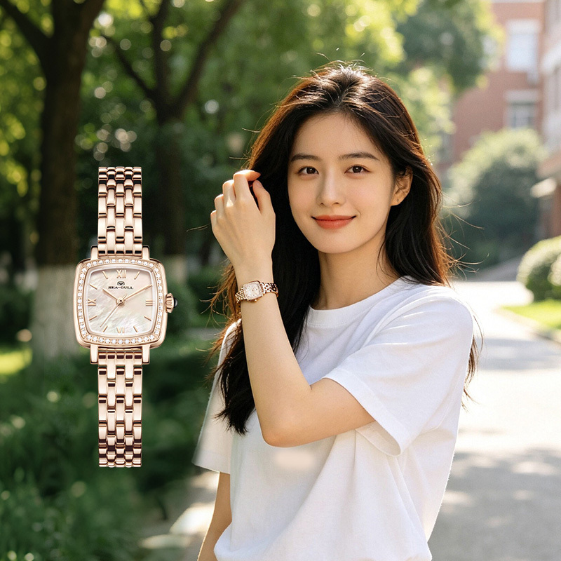 Seagull Watch Small Gold Brick Women's Watch Fashionable Small Dial Women's Quartz Watch E1082L Gift for Girlfriend Seagull Watch Small Gold Brick Women's Watch Fashionable Small Dial Women's Quartz Watch E1082L Gift for Girlfriend