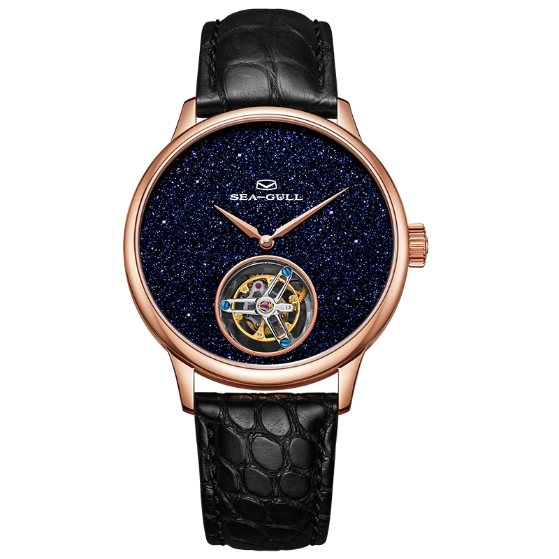 Seagull Tourbillon Watch Men's Mechanical Watch Vast Galaxy Series Sand Gold Stone Coaxial 6144