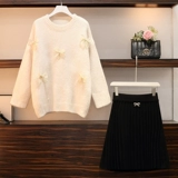 Демисезонное модное шерстяное платье, комплект, большой размер, подходит для полных девушек, по фигуре