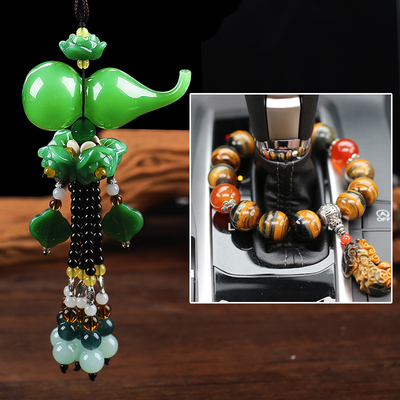 汽车挂件女神款高档后视镜车内饰品吊饰保平安符车载香水葫芦男士