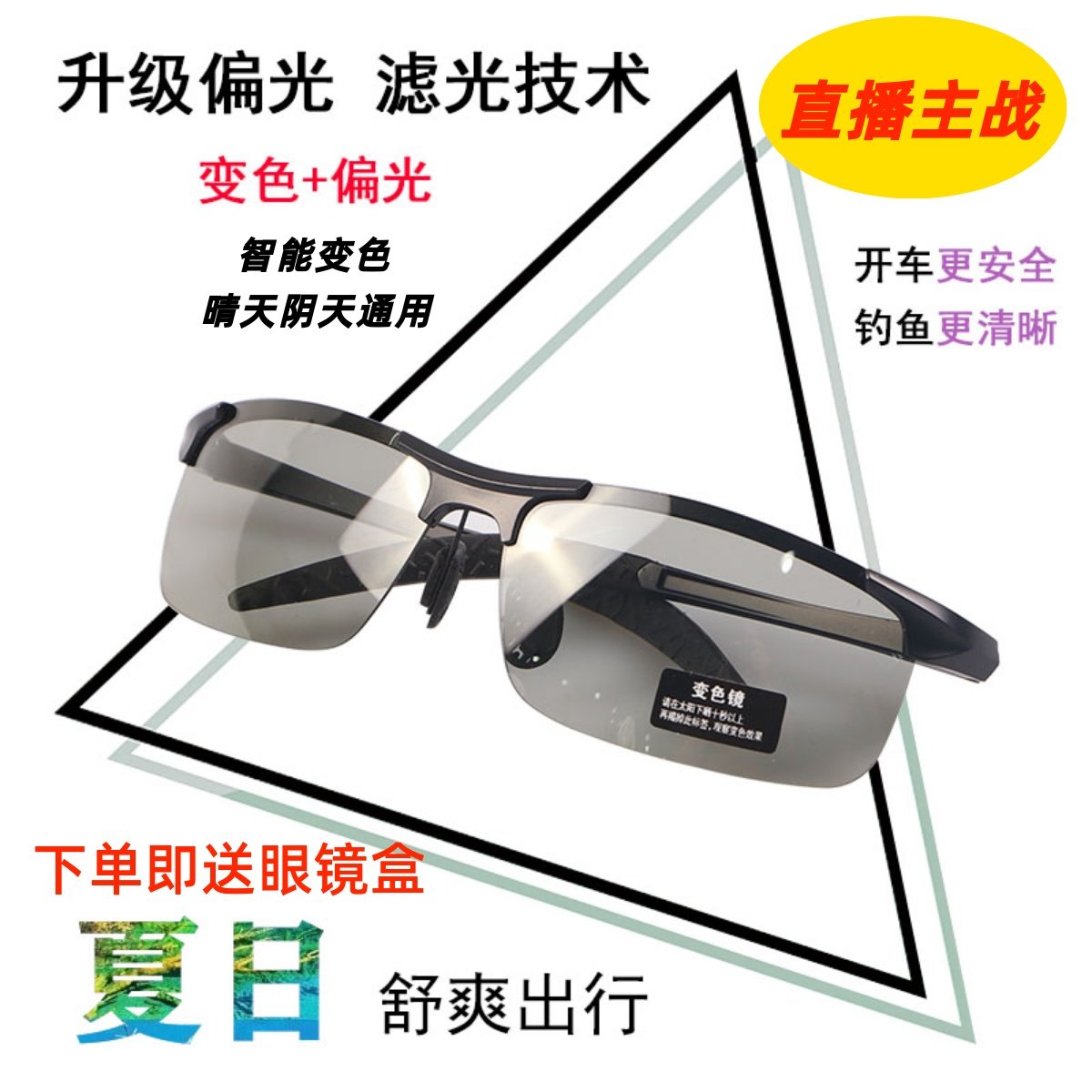 High definition polarized sunglasses look at fish looking for fish to see driftwer/day and night Photochromic slingshot Shot Fish Glasses-Taobao