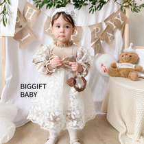 BIGGIFT BABY ~ Korean version baby boys birthday palace velvety birthday princess Yanqi dress dress