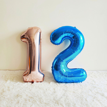 BIGGIFT Orange ~ 40 inch rose gold digital balloon blue aluminum film balloon birthday decoration