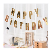 BIGGIFT BABY ~ happy birthday birthday arrangement bronzing English letters pull flag ins