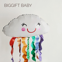 BIGGIFT BYBY ~ Baby birthday party Birthday Party Decorations Clouds balloons floating empty shooting props