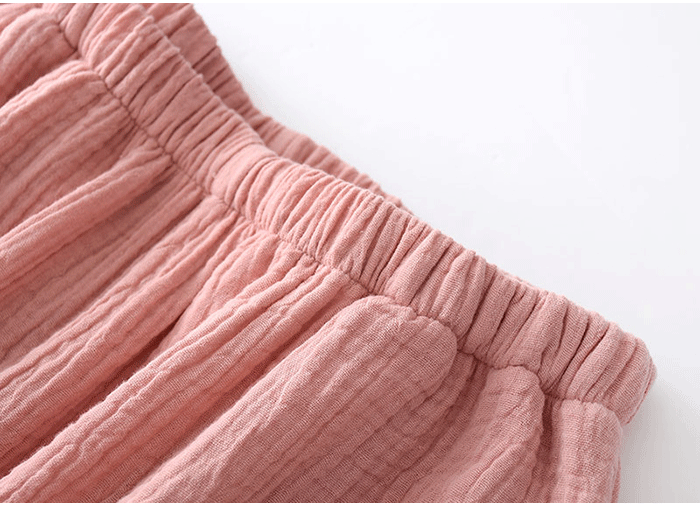Bộ đồ ngủ bằng cotton nguyên chất cho phụ nữ mùa xuân và buổi sáng đi dạo giải trí gạc lỏng phần mỏng bảy điểm quần chân rộng có thể mặc quần nhà - Quần tây quần cotton nam