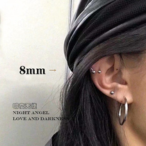 Beauty with the same U-shaped stud earrings bone stud earrings Port wind titanium steel punk earrings couple personality trendy cool simple earrings