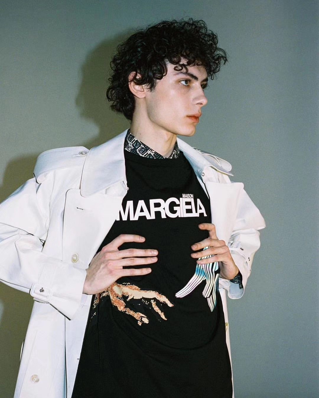 -EvanXX Original Margiela Magira MMM God's Hand Genesis Reflective T-shirt INS with the same paragraph tee