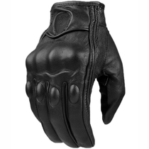 Motorcycle extended autumn and winter gloves riding anti-drop warm leather locomotive racing Knight gloves mens four seasons