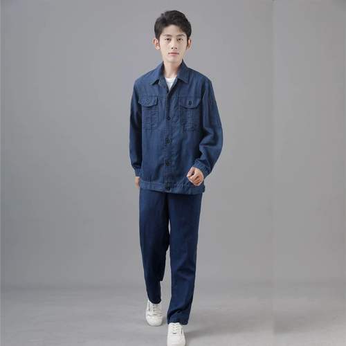 Летний тонкий джинсовый дышащий износостойкий комплект для работы подходит для мужчин и женщин