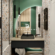 Nordic modern colored terrazzo tiles 600x600 Japanese Bathroom Kitchen toilet wall tiles non-slip floor tiles