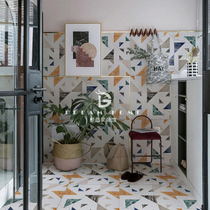Simple modern guest dining room bedroom tile 600x600 geometric pattern tile kitchen bathroom balcony floor tiles