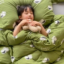 Mother & Child Class A children knit cotton four pieces Cartoon Cute All-cotton Three Sets Nordic Wind Childrens Room Bed