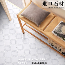 Nordic Carrara White Marble Mosaic Ground Flower Bathroom Non-slip Floor Tiles Sofa Background Wall Toilet Kitchen