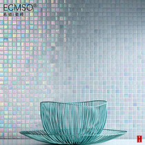 ins Nordic glass mosaic background balcony restaurant bathroom white wall tile kitchen toilet floor tile self-adhesive