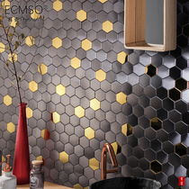 Black Wire Drawing Stainless Steel Mosaic Tile Close Parquet Metal Kitchen Toilet Bar Table Living Room Background Wall