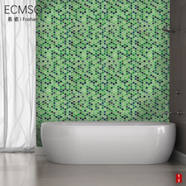 Pastoral green glazed glass mosaic bathroom kitchen round tile floor tile toilet art waistline swimming pool