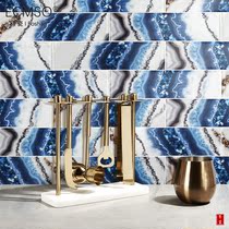 Light Extravagant Agate Gem Background Wall Tiles Crystal Glass Brick Bathroom Toilet Kitchen Art Wall Brick American