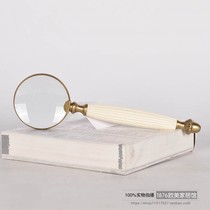 India imported pure copper beef bone magnifying glass Nordic American model room study desk decoration ornaments old man reading