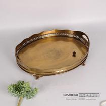 India imported US and European French handmade copper brass retro nostalgic aristocratic luxury tray candy plate fruit plate