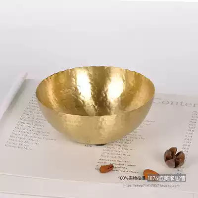 India imported American handmade brass pure copper hammer pattern small bowl dried fruit storage plate high-end luxury decorative decoration