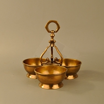 India imported brass three candy inventory heart frame dry fruit plate creative home furnishings two-color optional