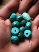 Fushixuan turquoise raw ore phaseless beads Seiko hand-inlaid 24K gold pipe play accessories with beads wheel beads