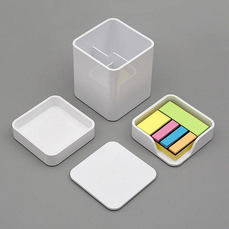 KACO LEMO storage three-piece set of white simple multi-function pen holder sticky note box storage box
