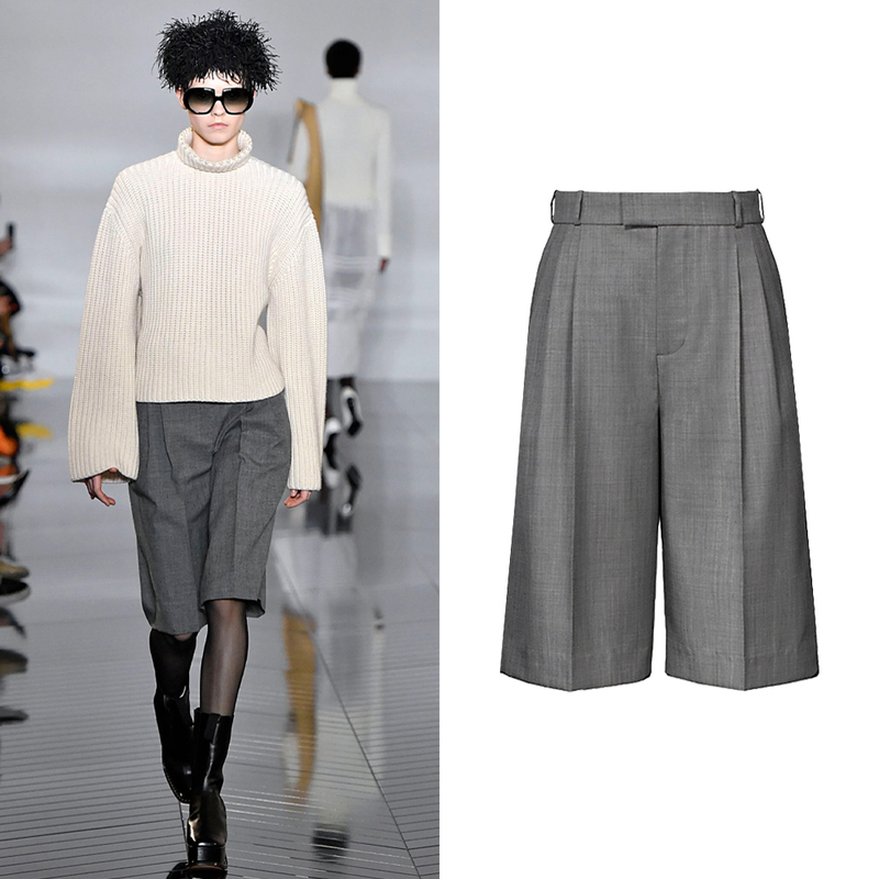 Summer New Fashion Bermuda Shorts Casual Versatile Wide-Leg Suit Shorts Women High-Waisted Straight Five-Point Mid-Length Pants