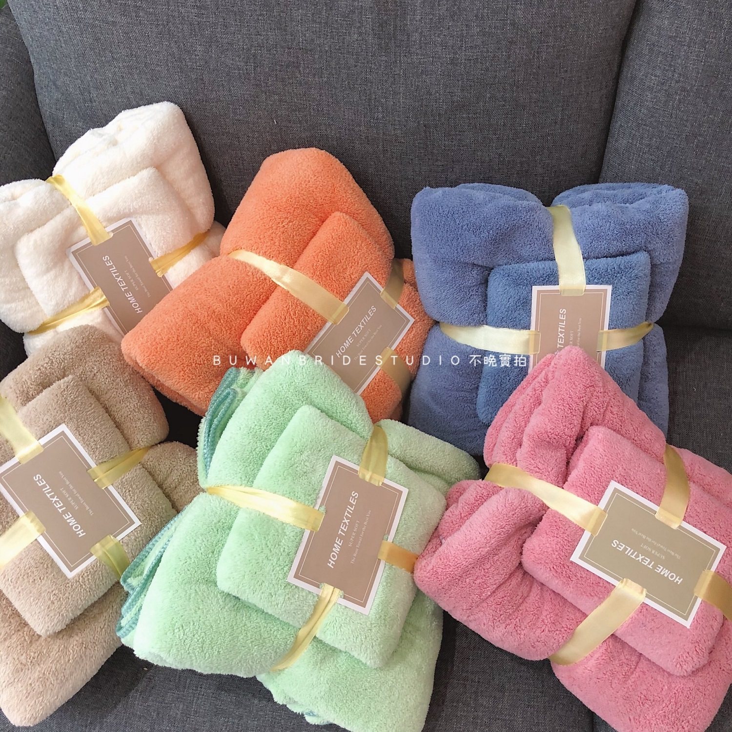 Foreign trade island country) Export two-piece set without fluorescent agent Coral fluff towel bath towel super soft than chest soft