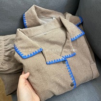 Western style Wakka from the stay of the winter spring and autumn warm Korean Brown long sleeve plus velvet simple home clothes