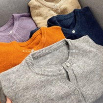 Ow! ow! good foreign trade round collar stack wearing soft glutinous loose foreign air sweater jacket cardiovert undershirt pure color stitch sweatshirt