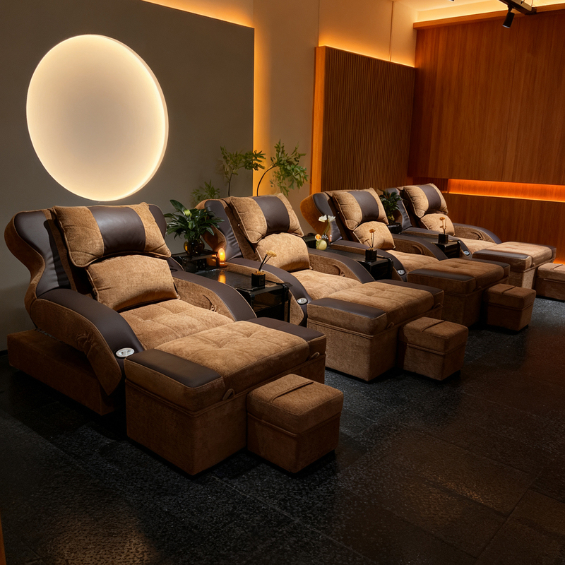 Foot Massage Sofa, Electric Foot Bath, Ear Cleaning, Sauna, Massage All-In-One Bed, Foot Washing and Pedicure Sofa, Foot Bath Sofa, Recliner