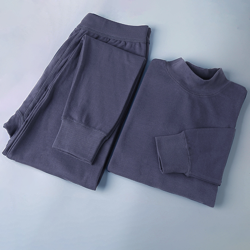 Half-cao cổ mùa thu quần mens bông áo len quần cha mùa thu bông cotton trung niên bộ già ấm đồ lót trong cổ áo.