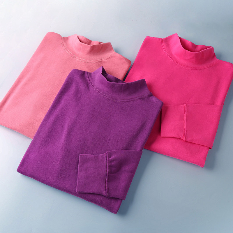 Lady pure cotton single piece of coat half high-collar middle-aged old man sweater underwear suit