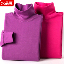 Lady High Collar Autumn Clothes Pure Cotton Sweatshirt Warm Underwear Single Piece Blouse Long Sleeve Thin Undershirt Easy line clothing lining