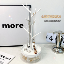 Desktop hand accessories jewelry storage box transparent with cover anti-oxidation dresser necklace earrings jewelry display stand