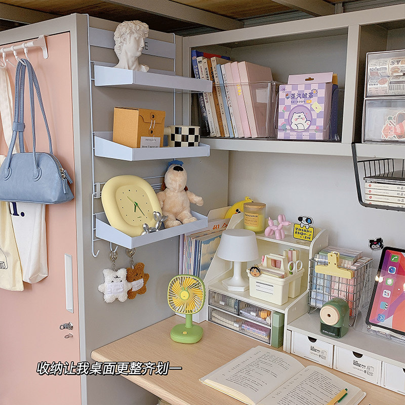 Desktop storage box drawer ins college student dormitory storage layout artifact heightened desk bookshelf rack