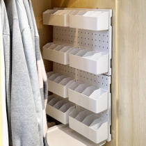 Wardrobe drawer-type storage basket slide rail pull-out punch-free dormitory underwear underwear socks artifact storage rack